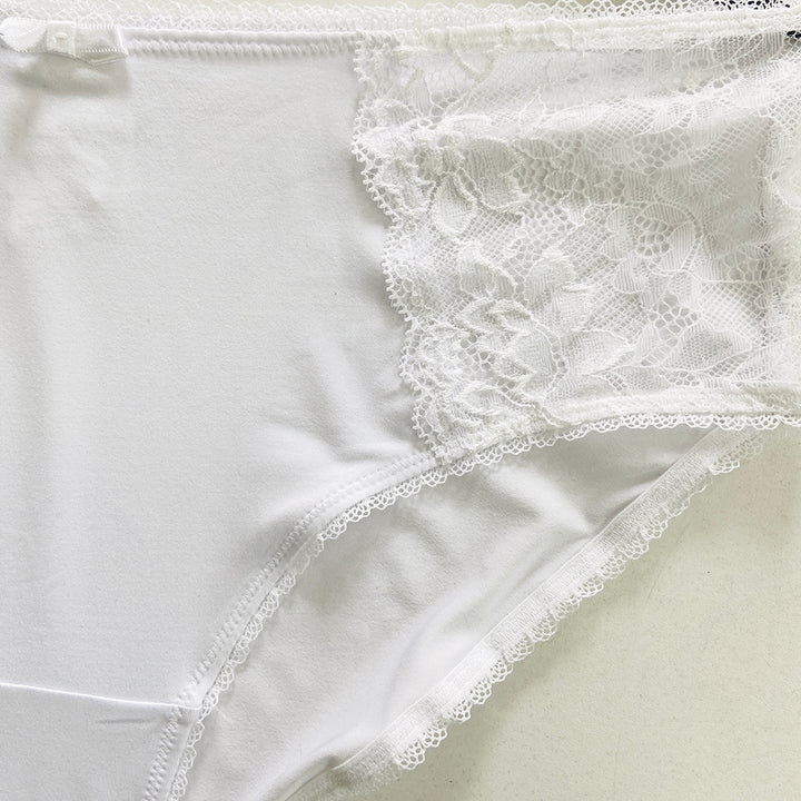 Womens High Waisted Stretch Lace Full Brief Panty