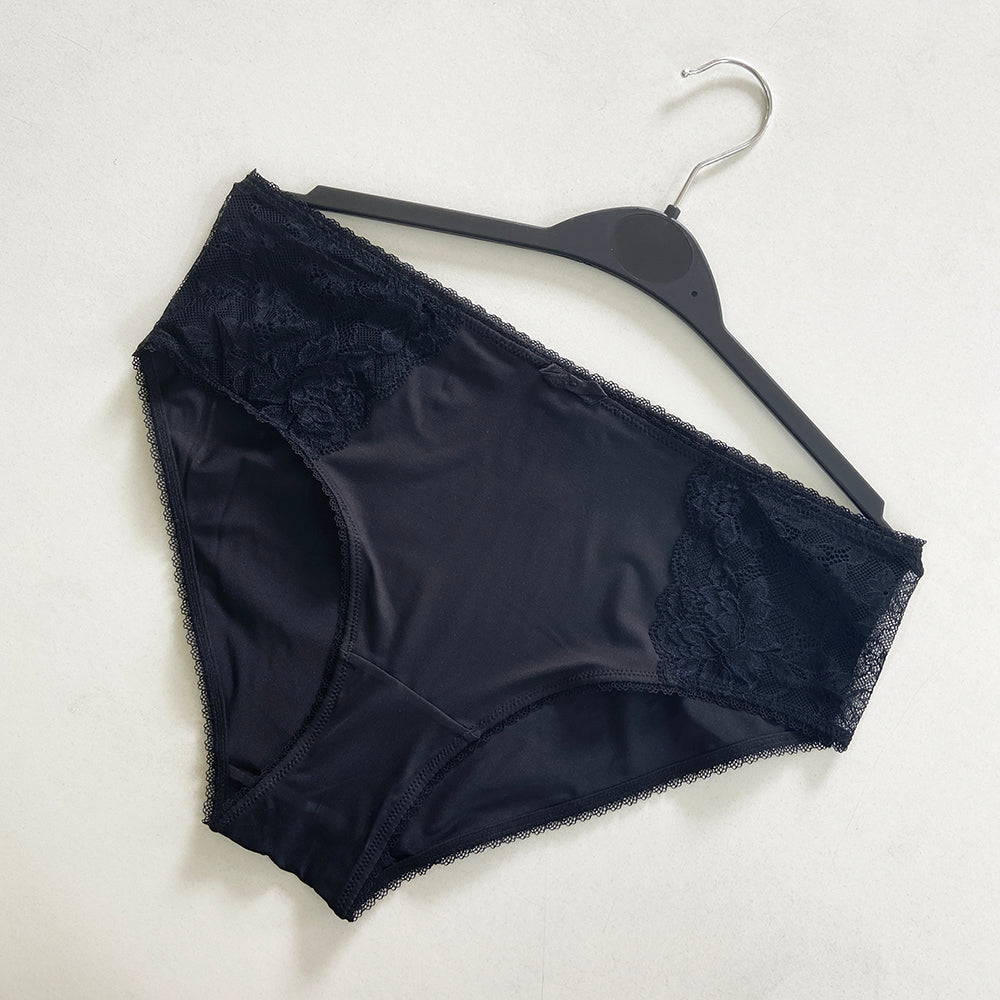 Womens High Waisted Stretch Lace Full Brief Panty