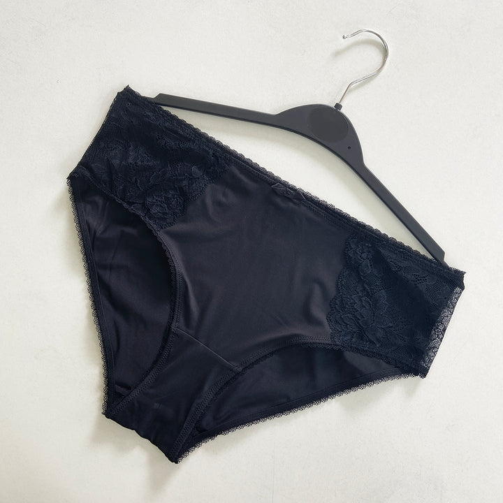 Womens High Waisted Stretch Lace Full Brief Panty