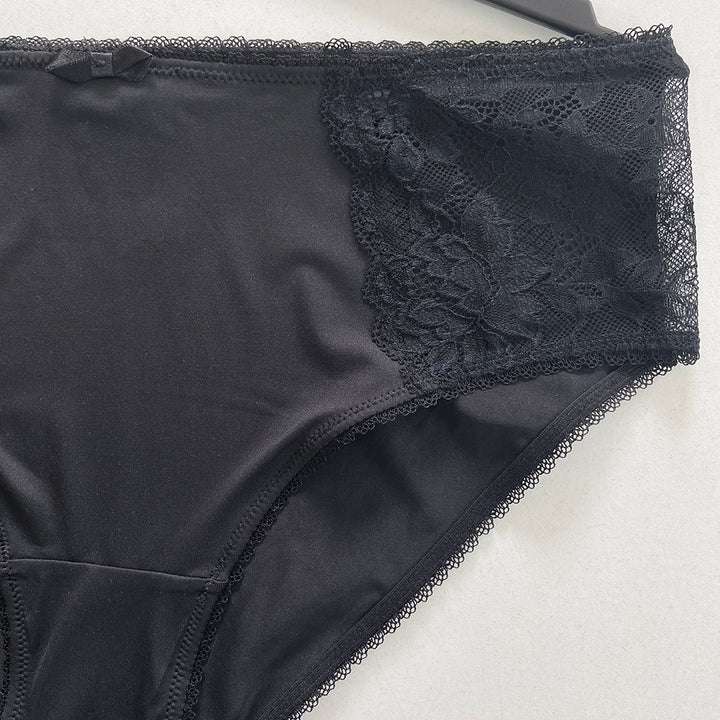 Womens High Waisted Stretch Lace Full Brief Panty