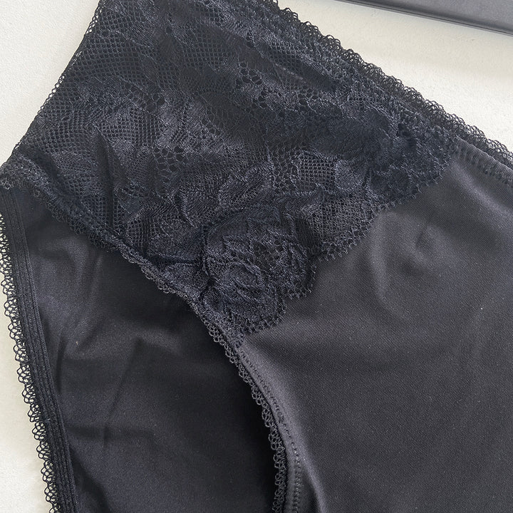 Womens High Waisted Stretch Lace Full Brief Panty