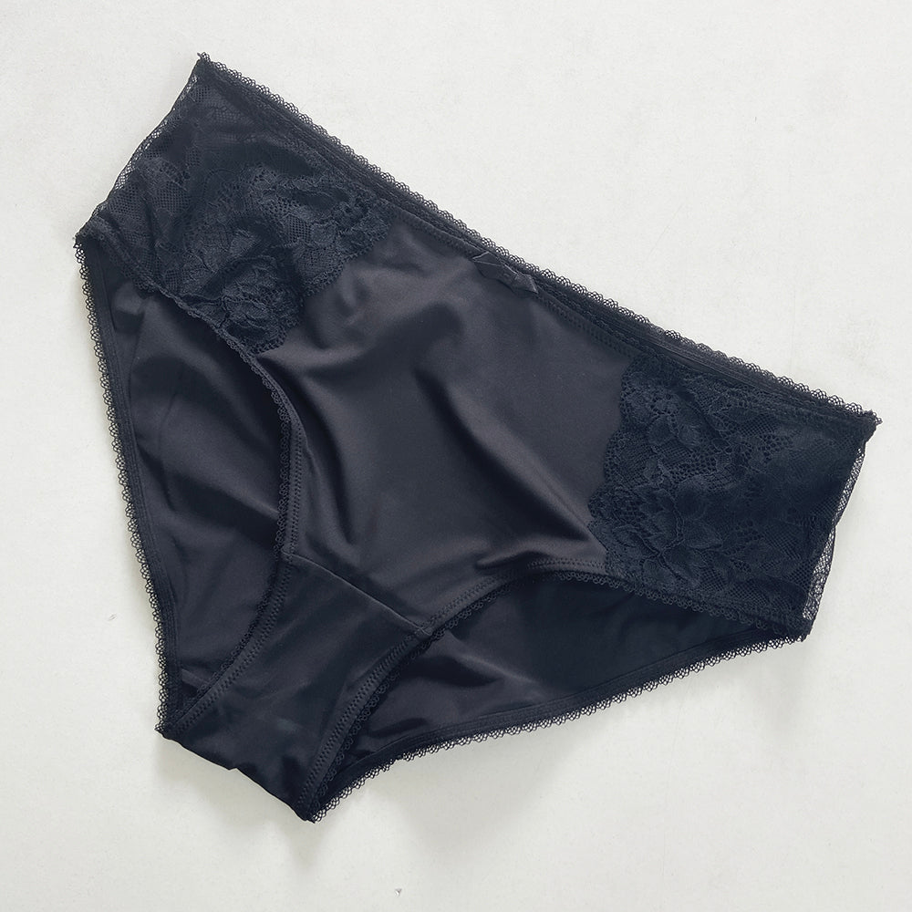 Womens High Waisted Stretch Lace Full Brief Panty