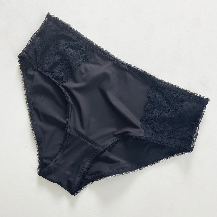 Womens High Waisted Stretch Lace Full Brief Panty
