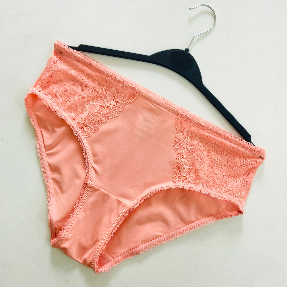 Womens High Waisted Stretch Lace Full Brief Panty
