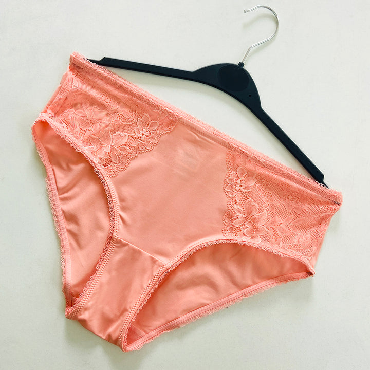 Womens High Waisted Stretch Lace Full Brief Panty