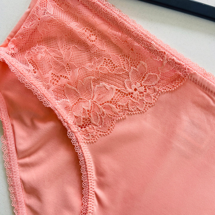 Womens High Waisted Stretch Lace Full Brief Panty