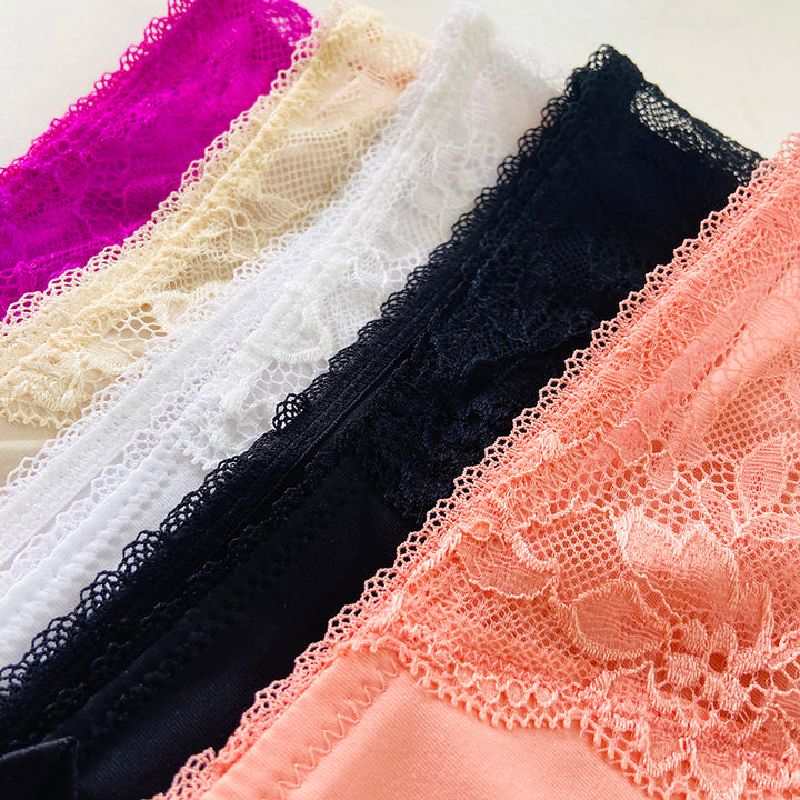 Womens High Waisted Stretch Lace Full Brief Panty