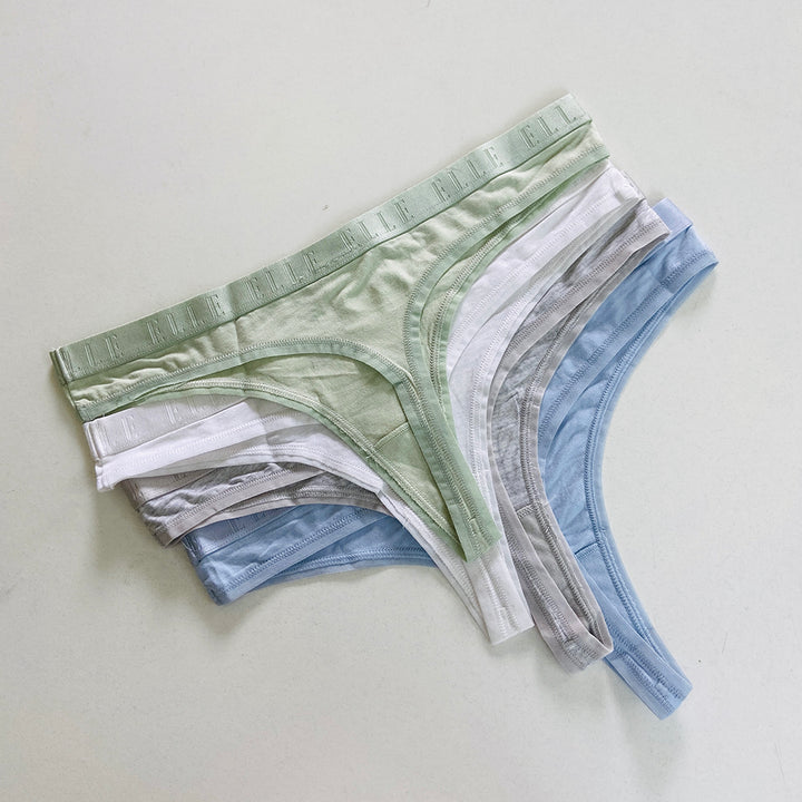 Ladies Cotton Stretch Low Rise Thong