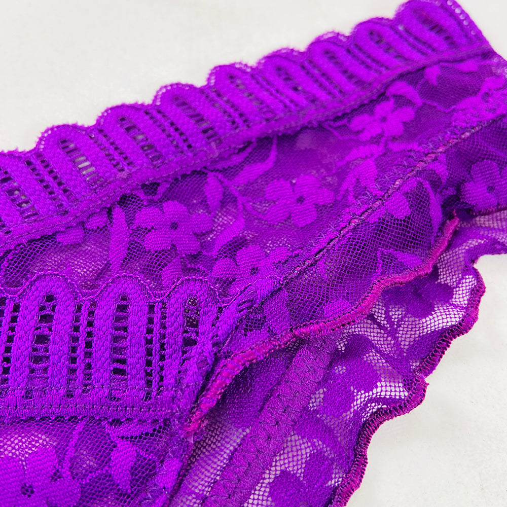 Ladies Lace Thong with Side Ruffles