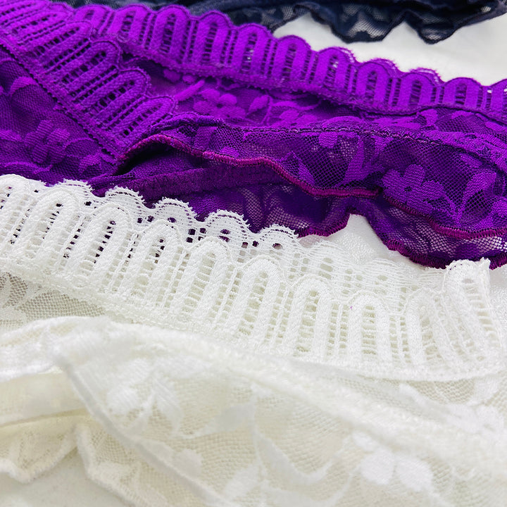 Ladies Lace Thong with Side Ruffles