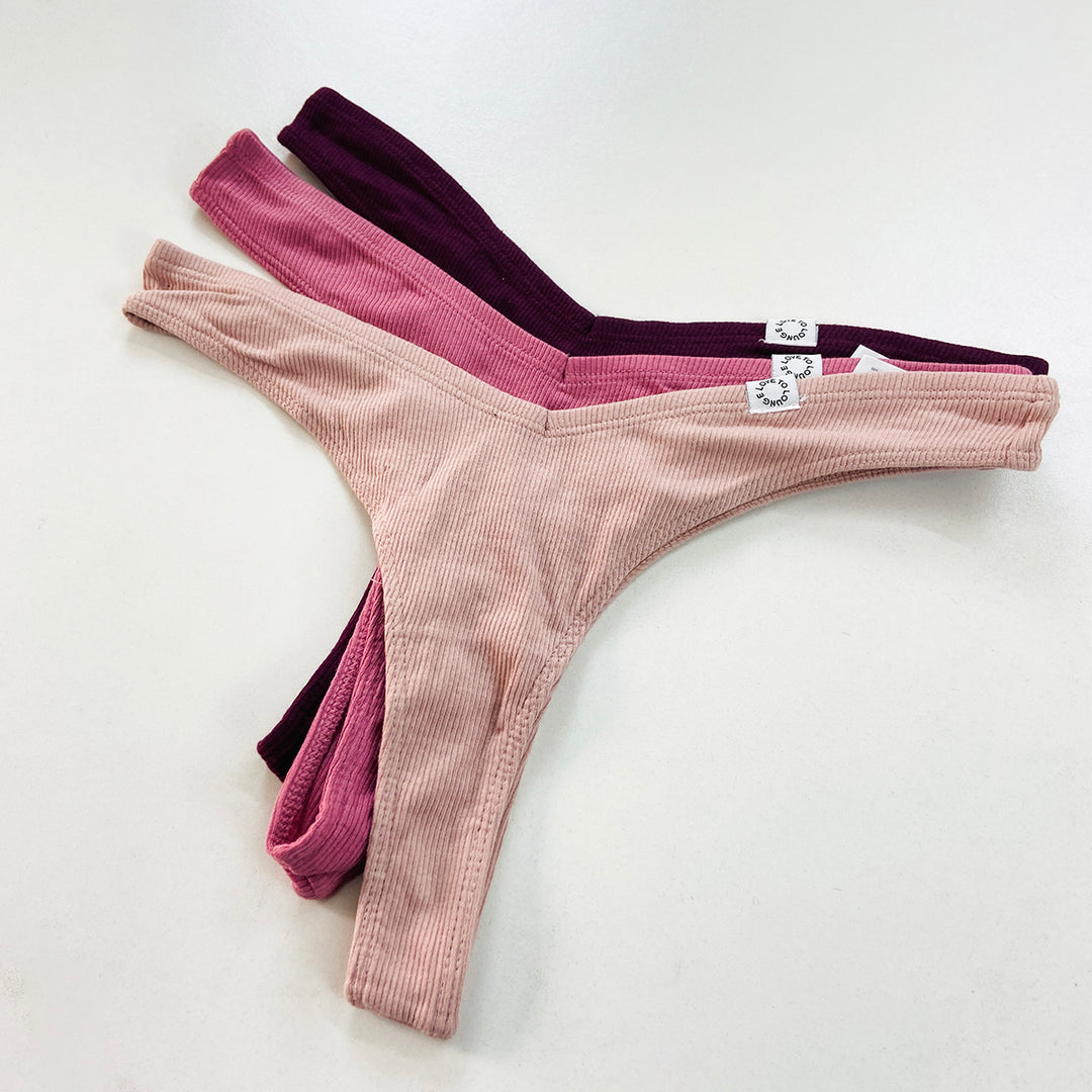 3pk Ribbed Miami Thongs