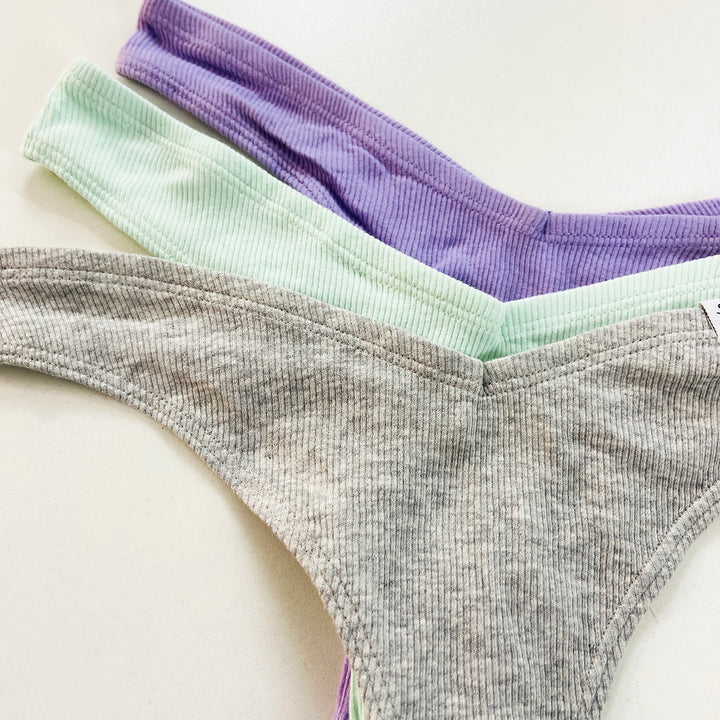 3pk Ribbed Miami Thongs