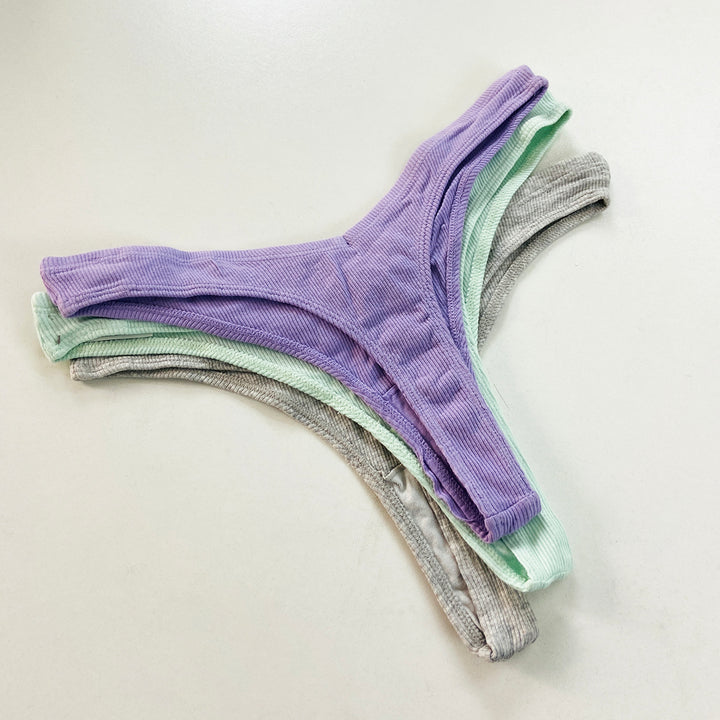 3pk Ribbed Miami Thongs