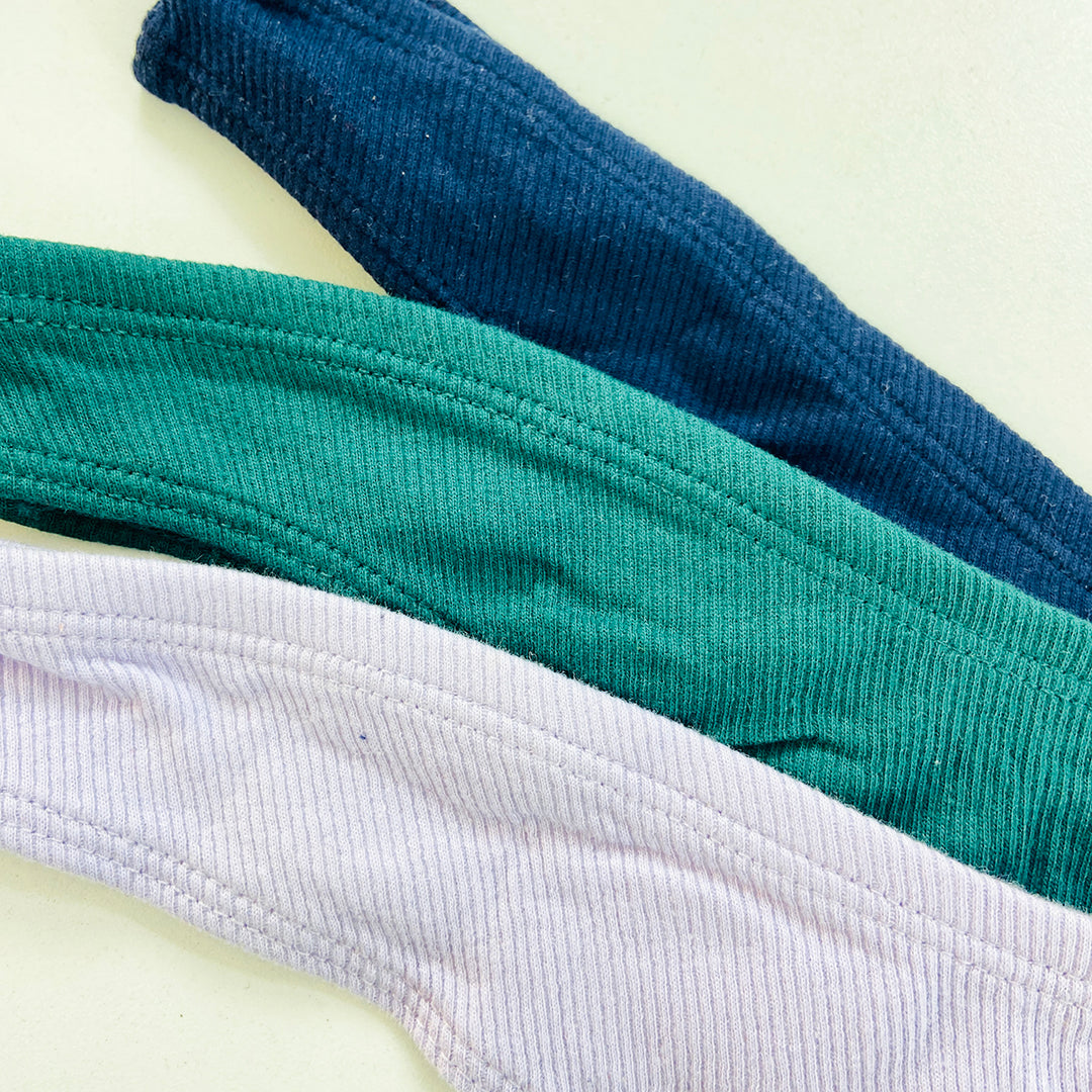 3pk Ribbed Miami Thongs