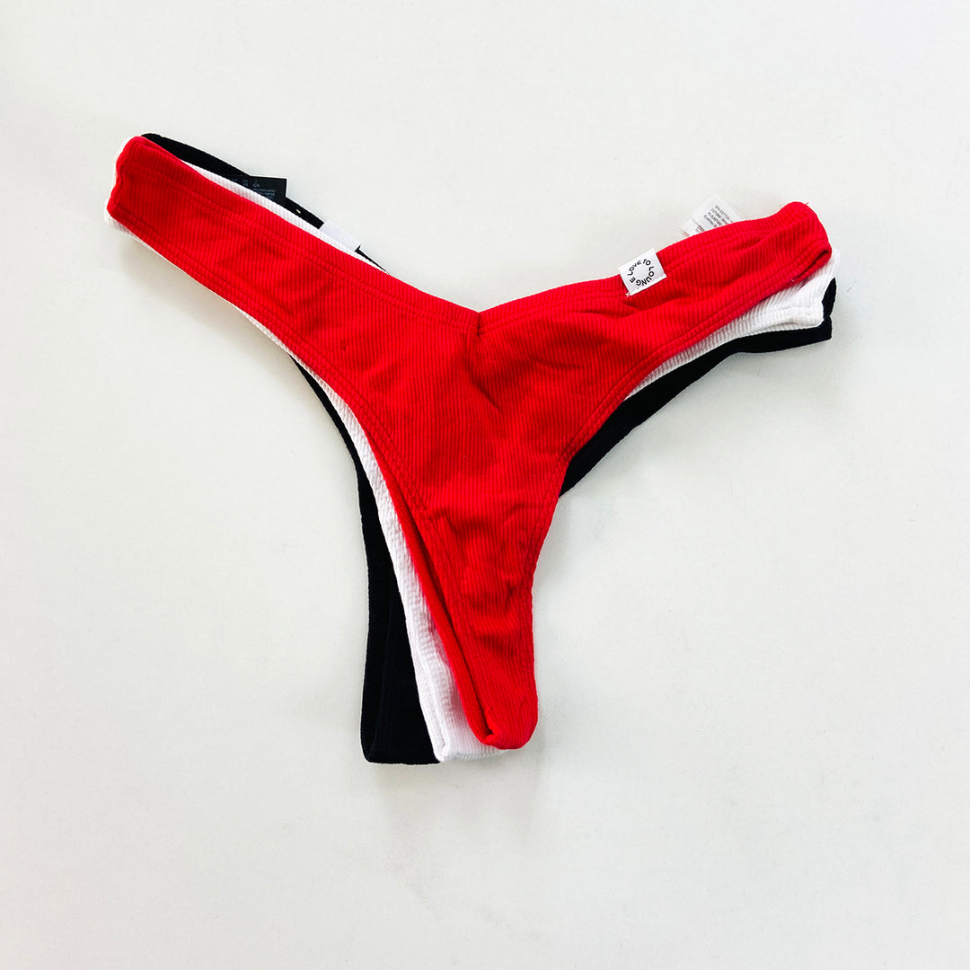 3pk Ribbed Miami Thongs
