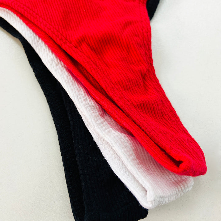 3pk Ribbed Miami Thongs
