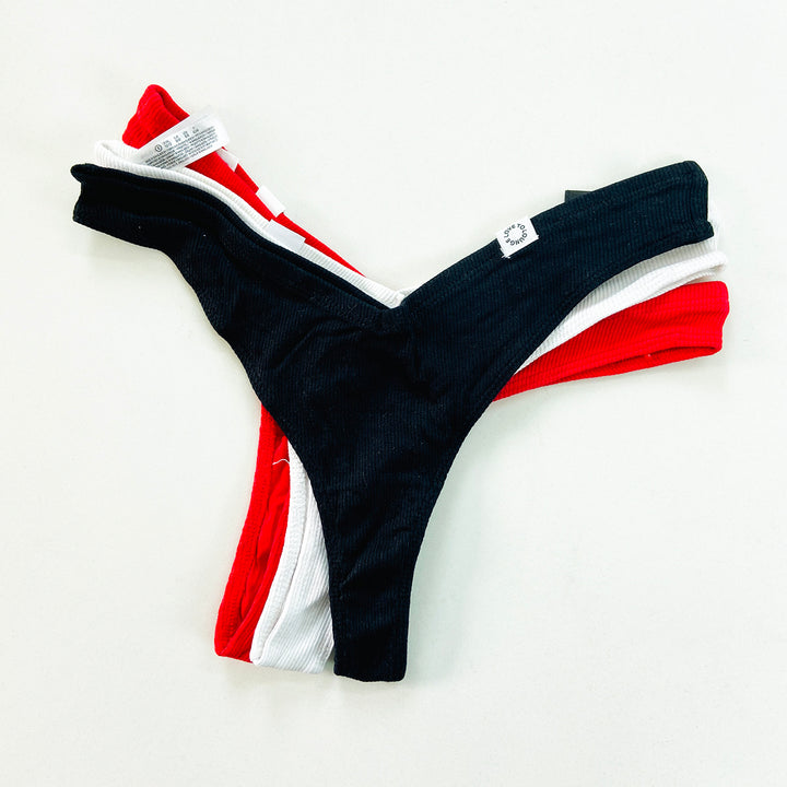 3pk Ribbed Miami Thongs