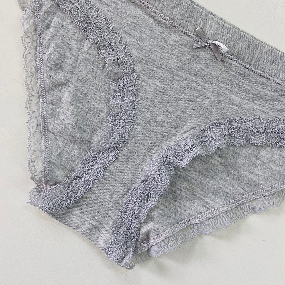 Pack of 3 Ladies Lace Trim Brief Panty