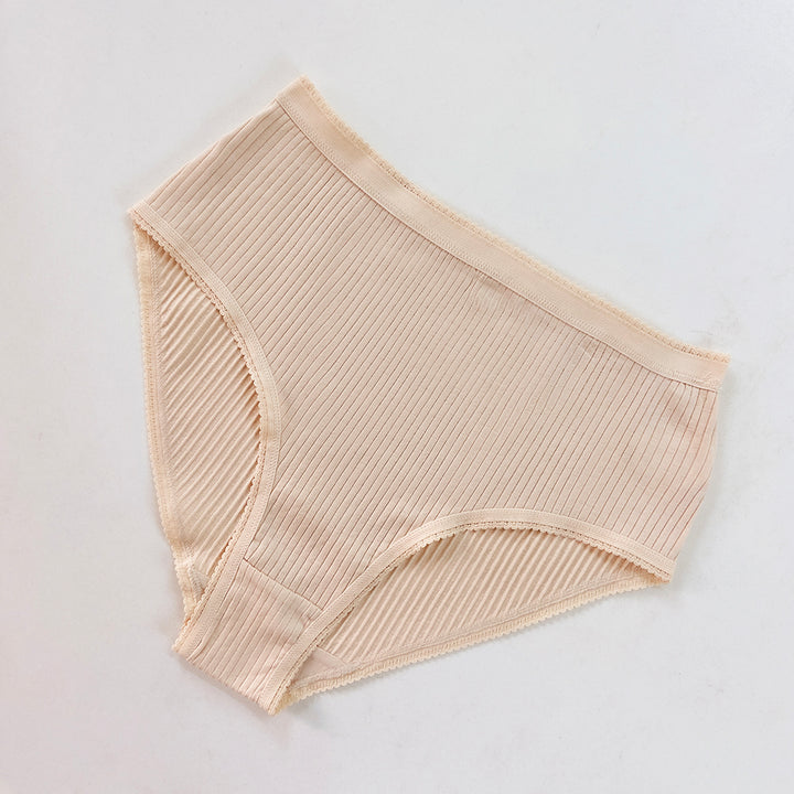 Ladies High Waisted Ribbed Cotton Brief Panty