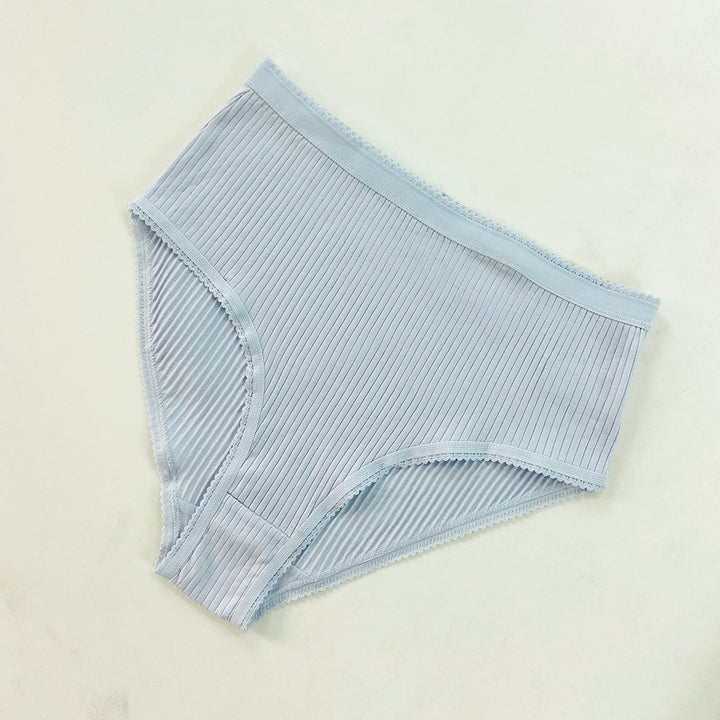 Ladies High Waisted Ribbed Cotton Brief Panty