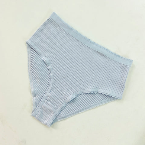 Ladies High Waisted Ribbed Cotton Brief Panty