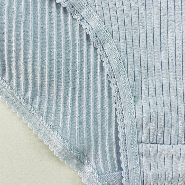 Ladies High Waisted Ribbed Cotton Brief Panty