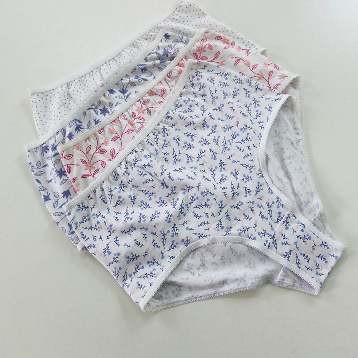Pack of 4 Ladies High Waisted Full Back Cover Printed Brief Panty