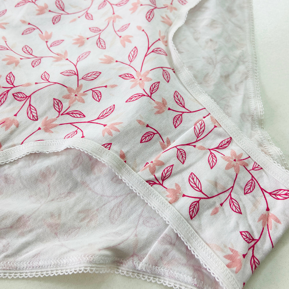 Pack of 4 Ladies High Waisted Full Back Cover Printed Brief Panty