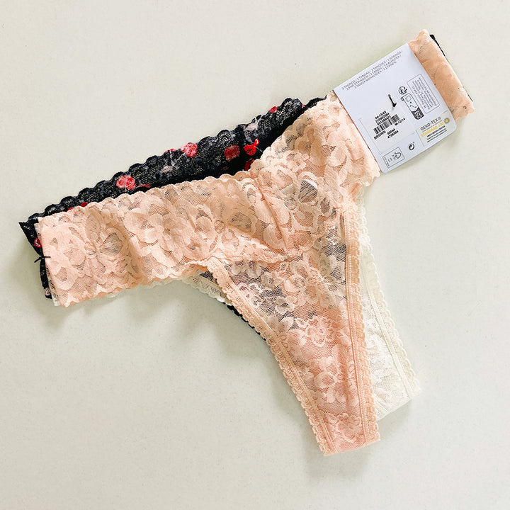 3pk Premium Lace Thongs