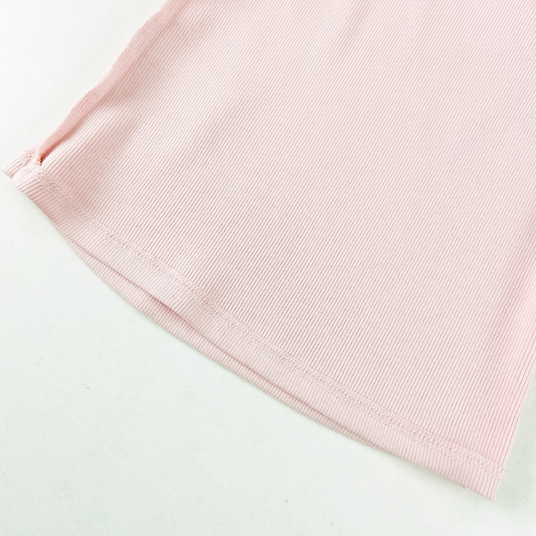 Womens Ribbed Built in Padded Bra Cotton Tank Top