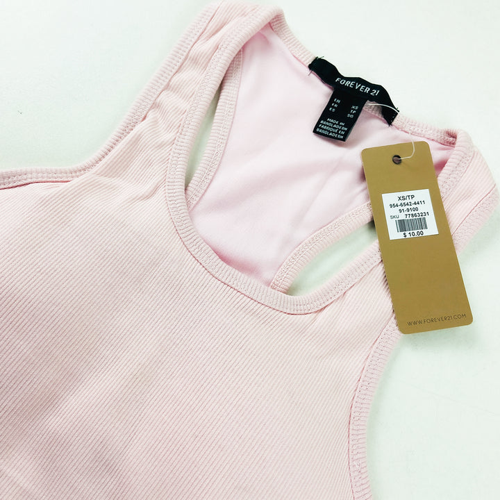 Womens Ribbed Built in Padded Bra Cotton Tank Top
