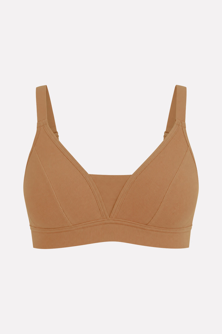 Womens Soft Stretch Ribbed Wire-Free Support Bra