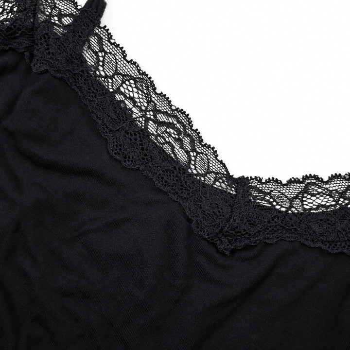 Women’s Lace Trim Camisole Adjustable Straps Tank Top