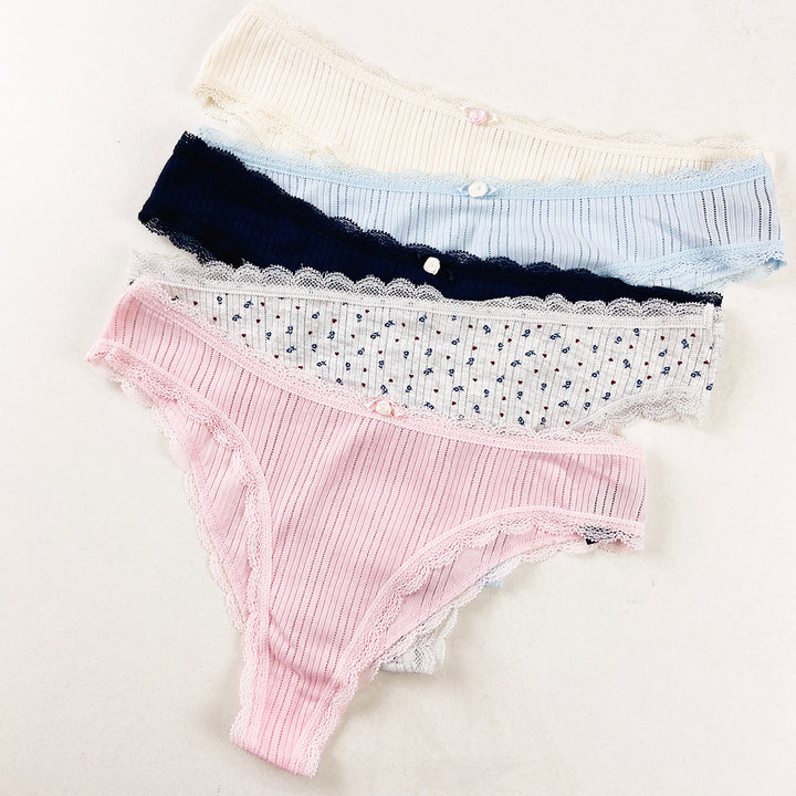Pack of 3 Womens Ribbed Cotton Panty
