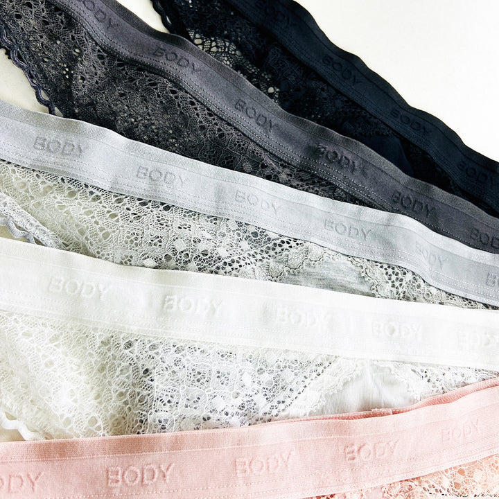 Ladies Mid Rise Cotton Lace Thong