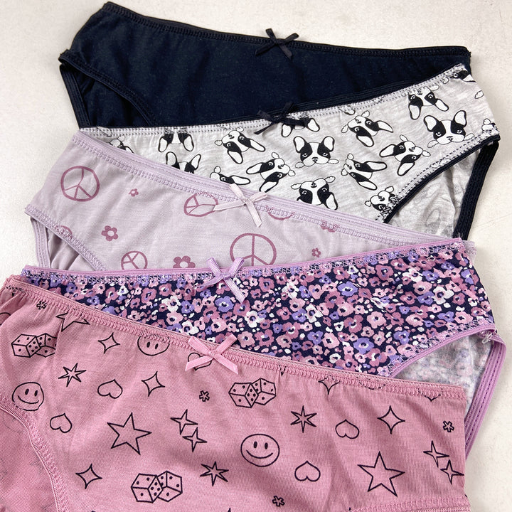 Pack of 5 Girls Fun Prints & Soft Comfort Cotton Panty