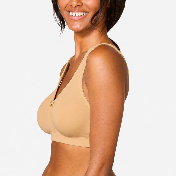 Womens Plus Size Cotton Full Coverage Wire-Free Adjustable Straps Bra