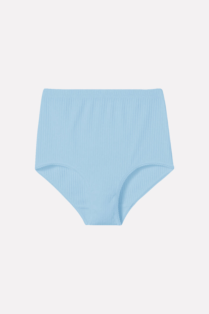 Ladies High Waisted Ribbed Cotton Brief Panty