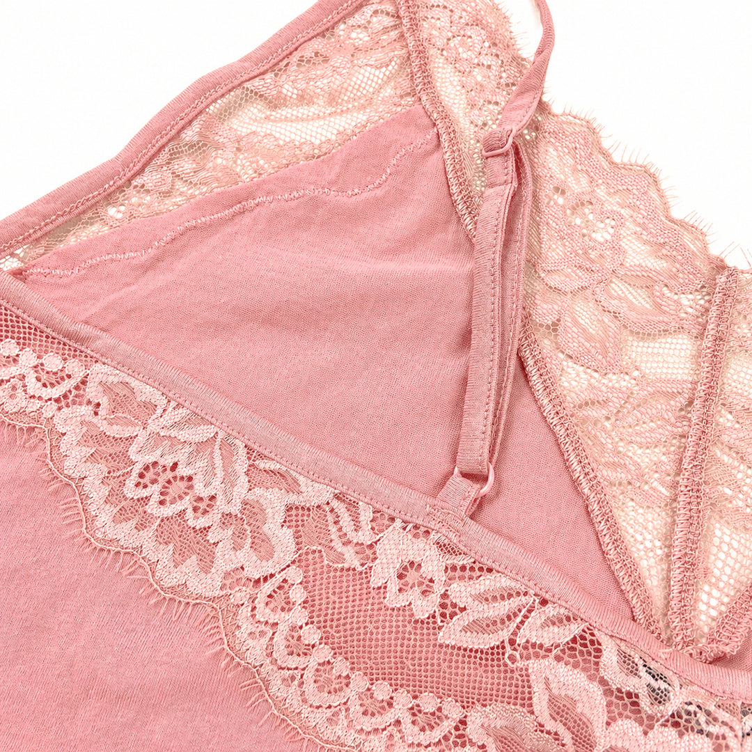 Womens Soft Cotton Adjustable Strap Lace Camisole Tank Top