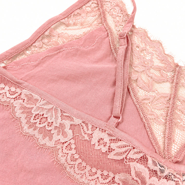 Womens Soft Cotton Adjustable Strap Lace Camisole Tank Top