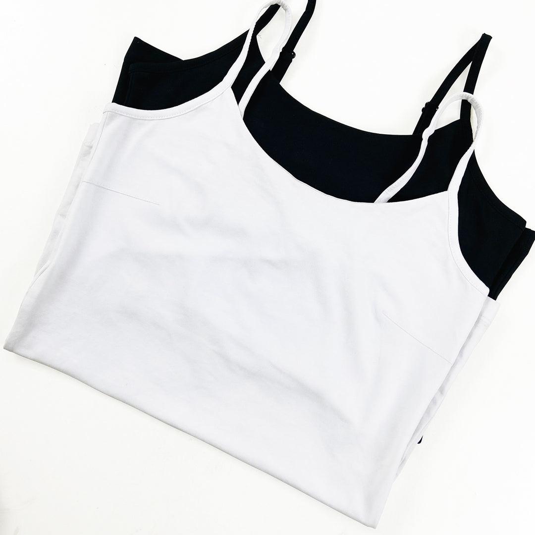 Womens Soft Cotton Adjustable Strap Camisole Tank Top