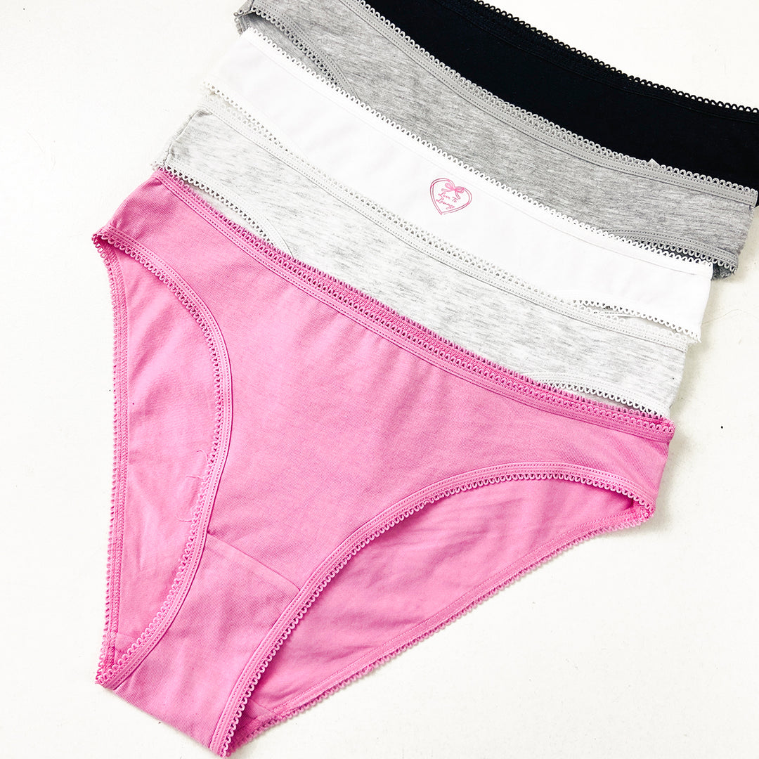 Pack of 5 Womens Premium Soft Cotton High-Leg Panties