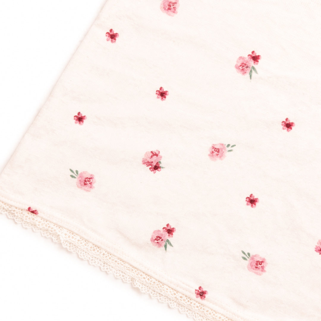 Womens Floral Printed Cotton Camisole Sleeveless Lace Hem Tank Top