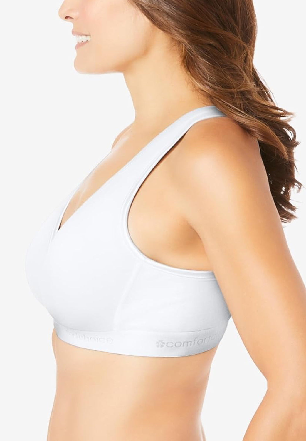 Womens Plus Size Wireless Back-Close Cotton Lounge Bra