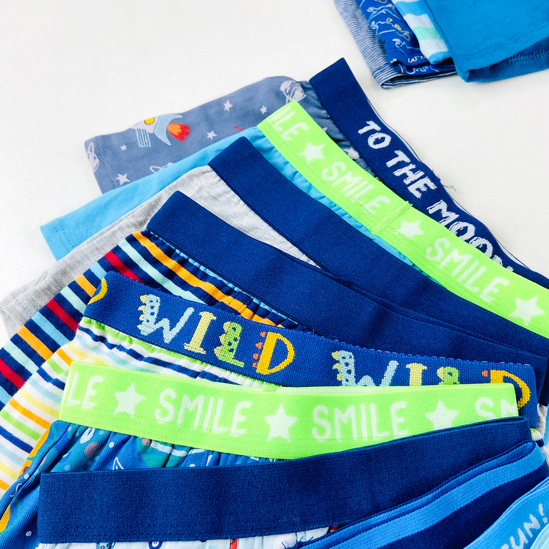 Pack of 5 Boys Premium Printed Retro Cotton Boxer Shorts