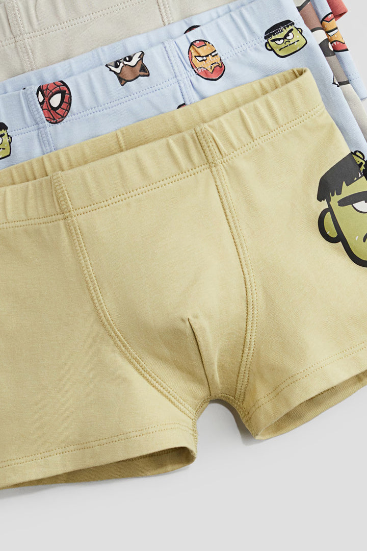 Pack of 5 Kids Premium Printed Soft Cotton Mid-Rise Boxer