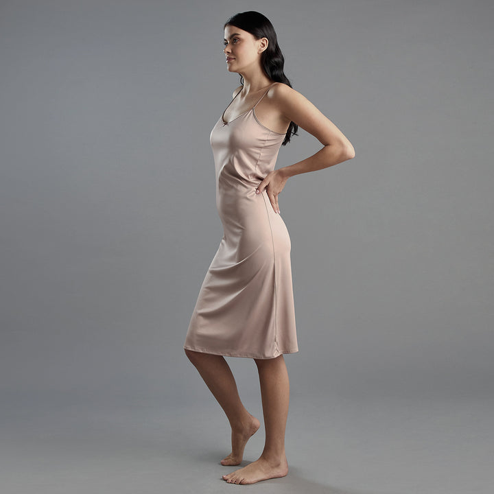Womens Soft Non-Adjustable Straps Basic Plain Long Camisole