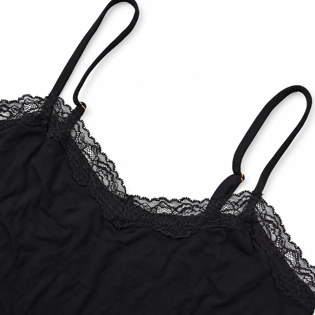 Women’s Lace Trim Camisole Adjustable Straps Tank Top