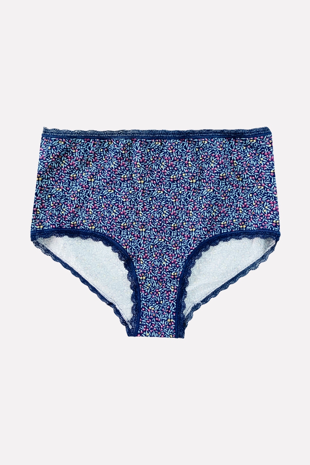 Ladies High Waisted Floral Printed Cotton Brief Panty