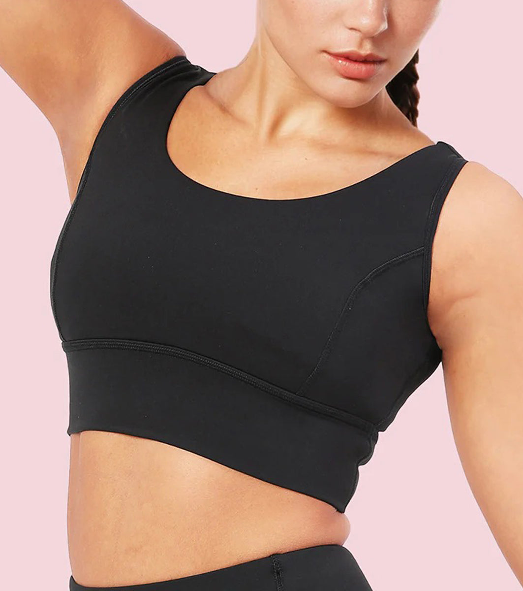 Womens Medium to High Support Padded Crop Sports Bra